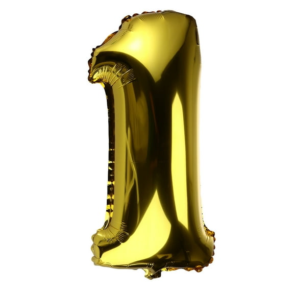 32 inch Thickened Helium Foil Balloons Birthday Number Balloons 1 for Wedding Anniversary Decoration (Gold)