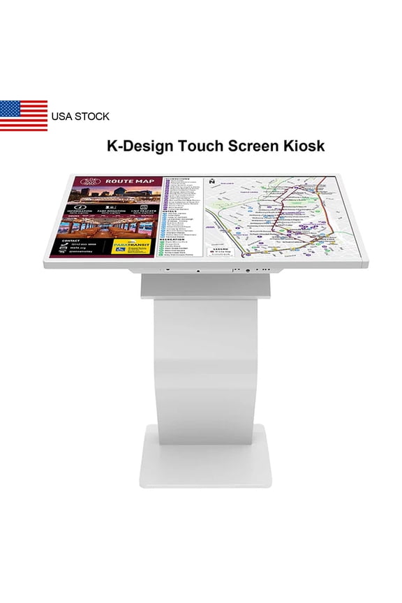 32 inch Windows Touch Screen Kiosk, Install APP, Browser, K-Style Stand Digital Signage Kiosk Display, Interactive Display Mall Navigation/Advertising/Retail Store