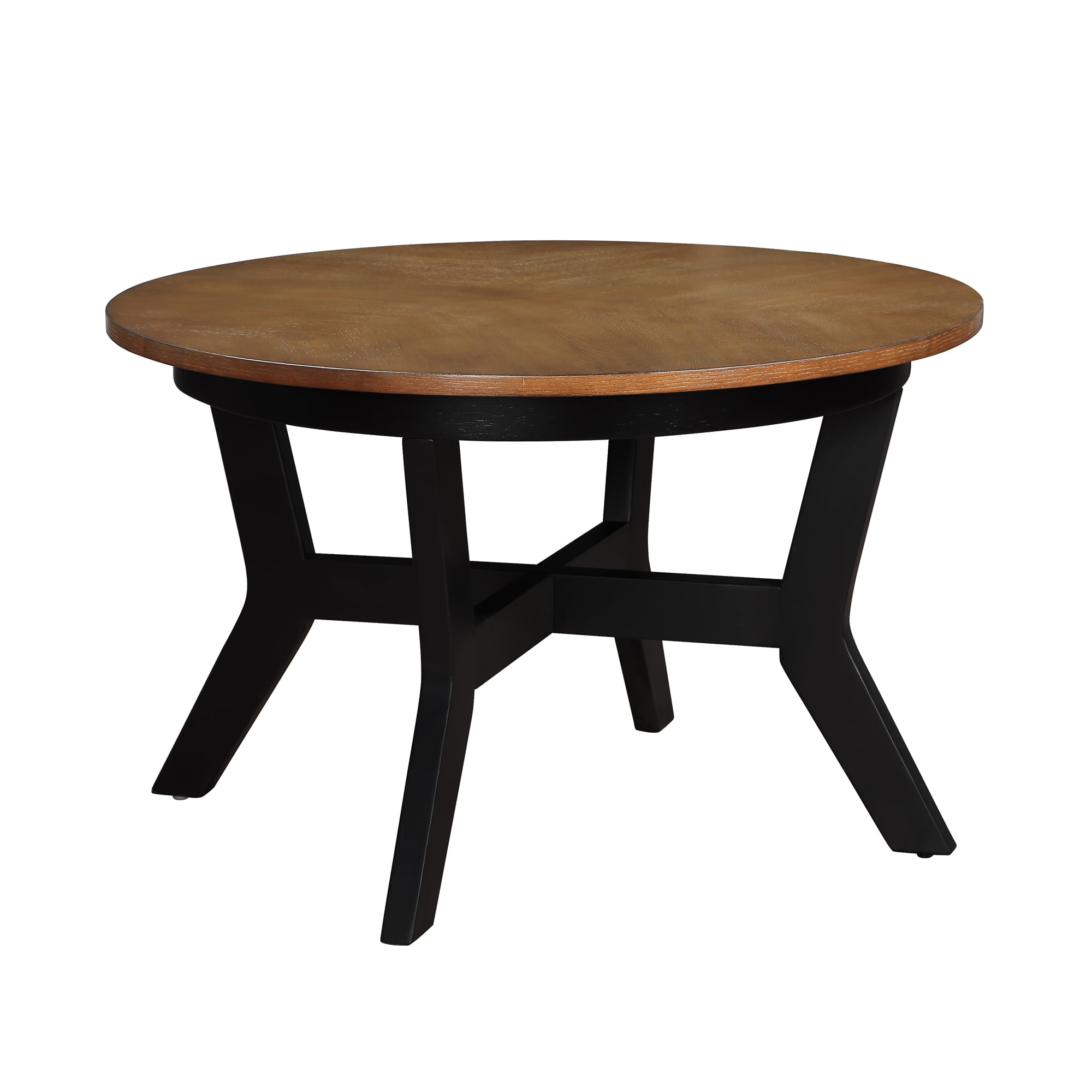 32 inch Wood Round Coffee Table, Mid Century Farmhouse Circle Wooden ...