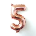 thumbnail image 1 of 32-inch rose gold digital balloon medium aluminum film letter number 0-9 inflatable decoration New Year balloon - style：Number 5；, 1 of 5