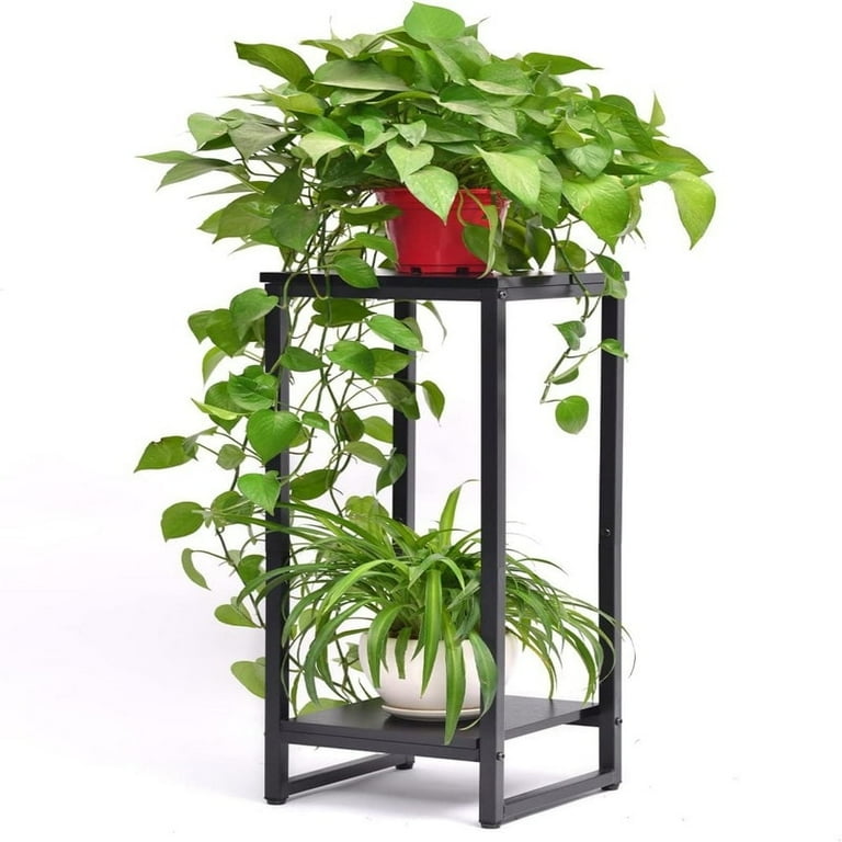 Home Elegant Metal Plant Stand Two-layer Decorative Planter Shelf Holder Flower Pot Rack Holder Gifts(White/Black) Home Elegant Metal Plant Stand Two-layer Decorative Planter Shelf Holder Flower Pot Rack Holder Gifts(White/Black)