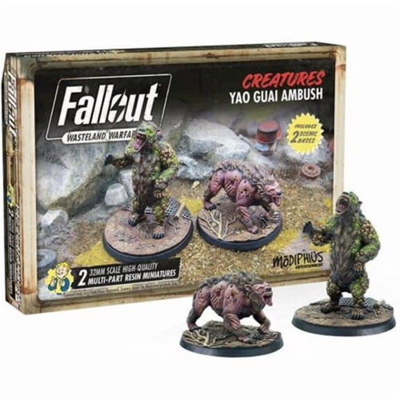 32 mm Fallout Wasteland Warfare Creatures Yao Guai Ambush Miniatures