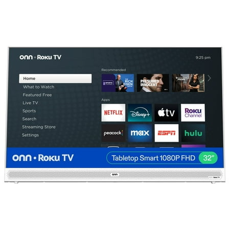 onn 32” 1080P FHD Tabletop Smart Roku TV - White, TVWTE36014318