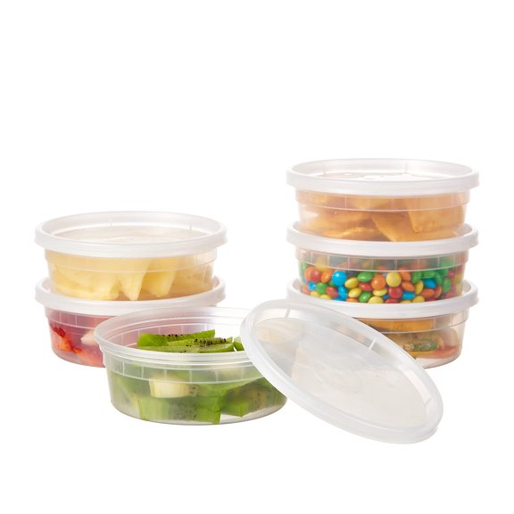 32 oz. -24 Sets Plastic Deli Food Storage Soup Togo Containers With Airtight Lids Clear Disposable Takeout Quart Container Freezer Safe | Meal Prep | Stackable | Leakproof | BPA Free | Microwavable