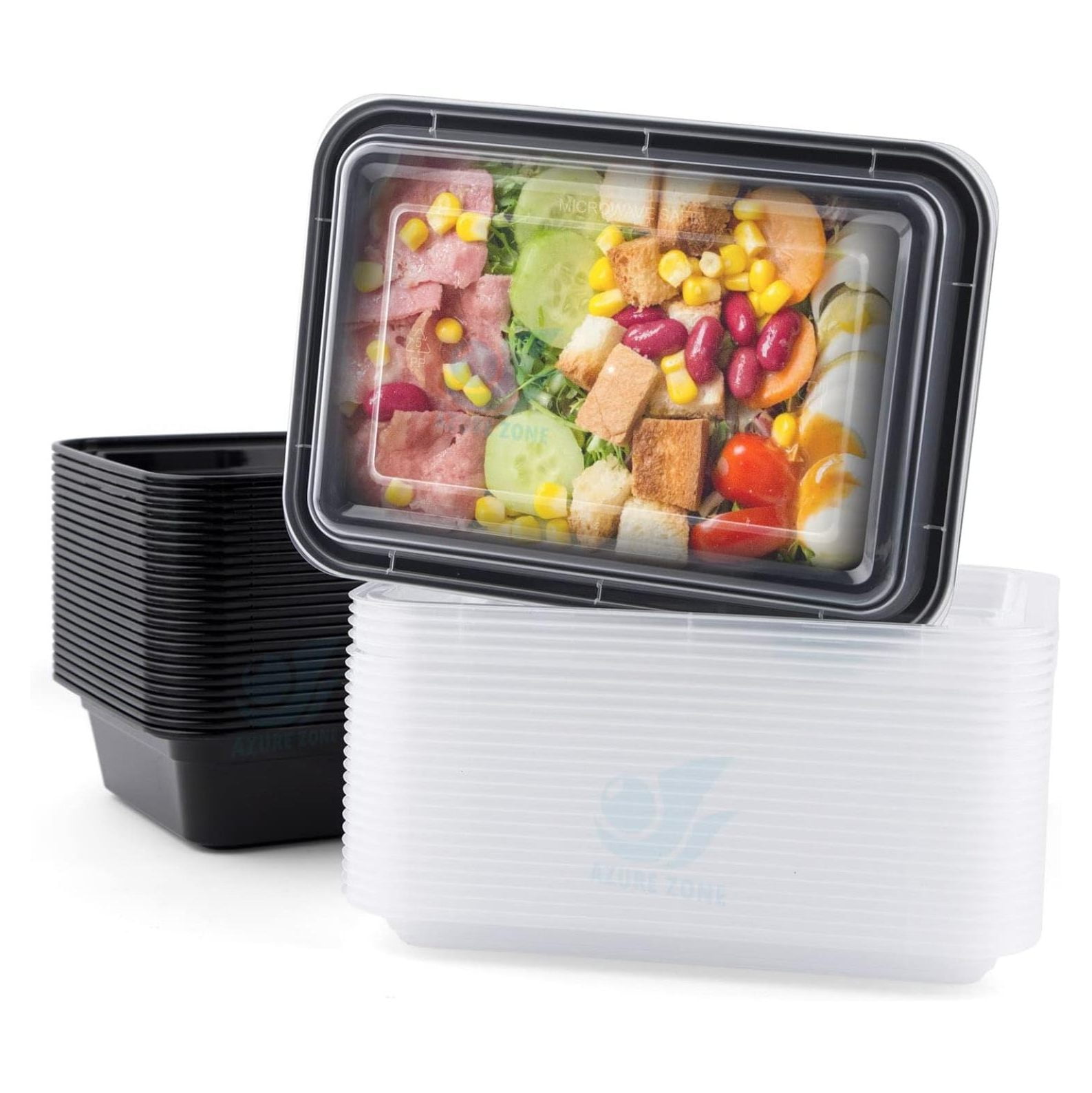 , 32 oz, 25-Pack Rectangular Meal Prep Food Container with Lid - One ...