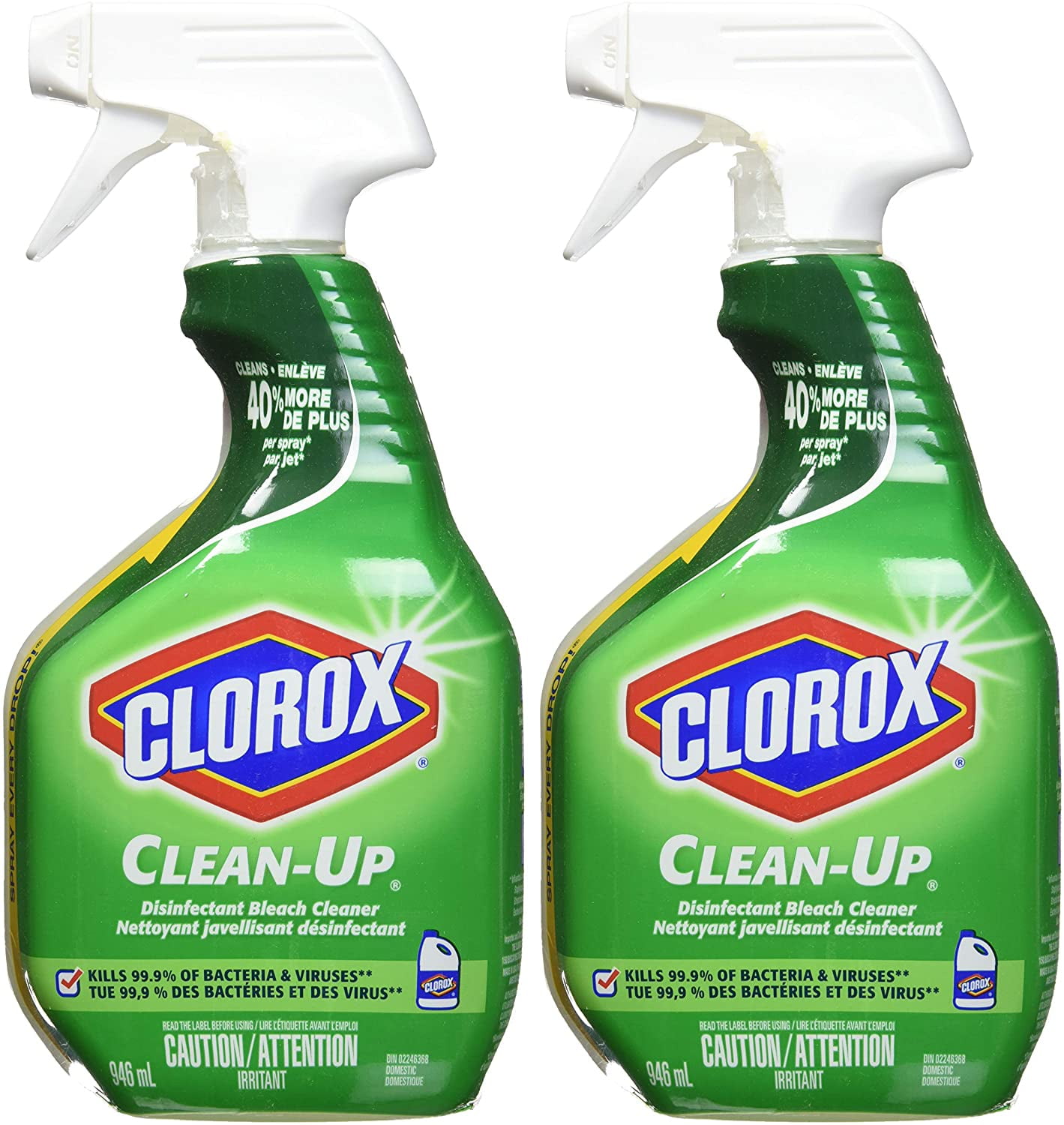 CloroxPro Clinical Germicidal Cleaner + Bleach Hospital Disinfectant, 32 Fl  Oz, Pack of 2