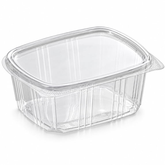 32 oz Clear Rectangular RPET Hinged Deli Container, Stackable Clamshell ...