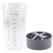 32 oz Colossal Cup and Extractor Blade Replacement Parts Compatible with NutriBullet 600W 900W Blenders NB-101B NB-101S NB-201