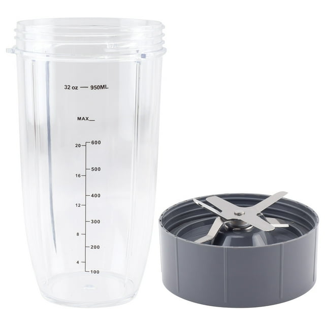 32 oz Cup & Blade Replacement for NutriBullet 600W 900W Blenders, BPAFree, Dishwasher Safe
