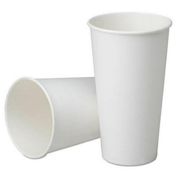 32 oz Disposable Paper Cups for Cold Beverages, White