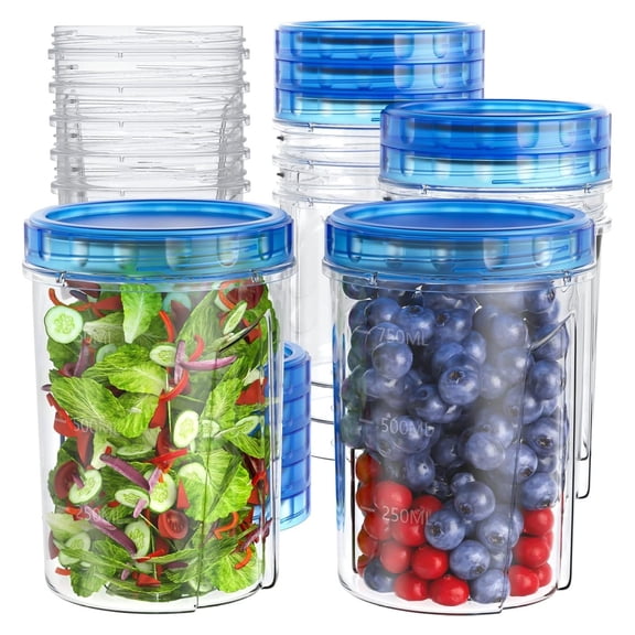 32 oz Food Storage Containers With Lids 10 Pack Clear Freezer Boxes Leakproof