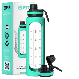 Drink your Effin Water 32oz Time Marked Water Bottle Teal - Hydr-8