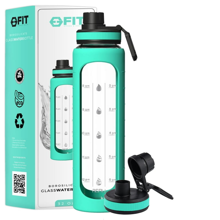 Glass Water Bottles with Silicone Sleeve