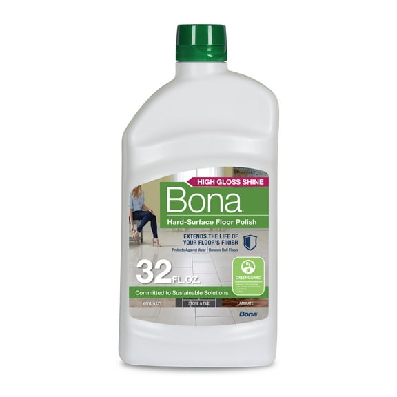 Bona Multi-Surface Floor Polish - 32 fl oz - High Gloss Shine - Protects and Renews Stone, Tile, Laminate, and Vinyl Flooring - Covers 500 sq ft