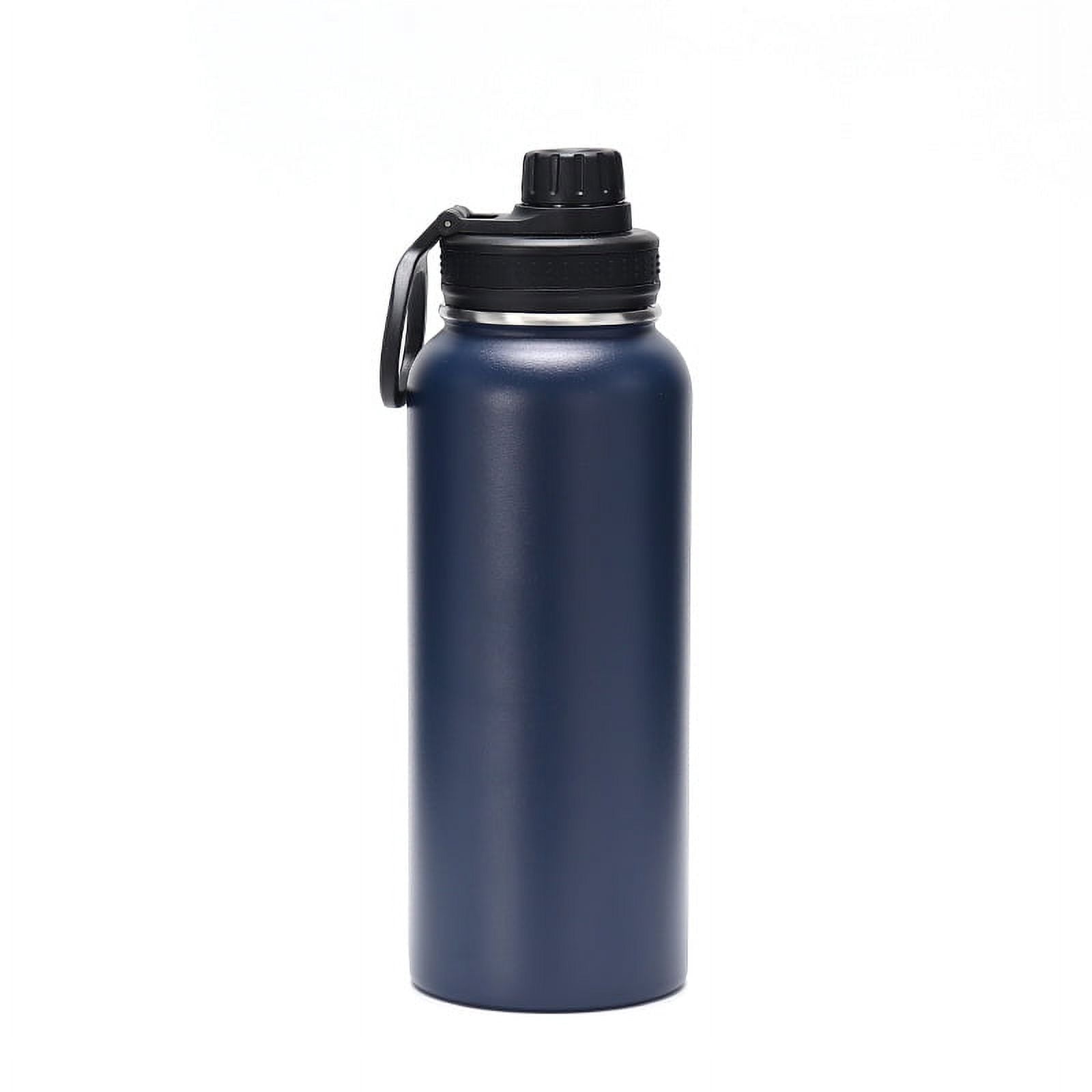 32 oz Insulated Metal Water Bottle, Stainless Steel Double Wall Vacuum Wide Mouth Sport Water Bottle With Straw, 3 Leak Proof Lids, 1 Tube Brush, BPA-Free