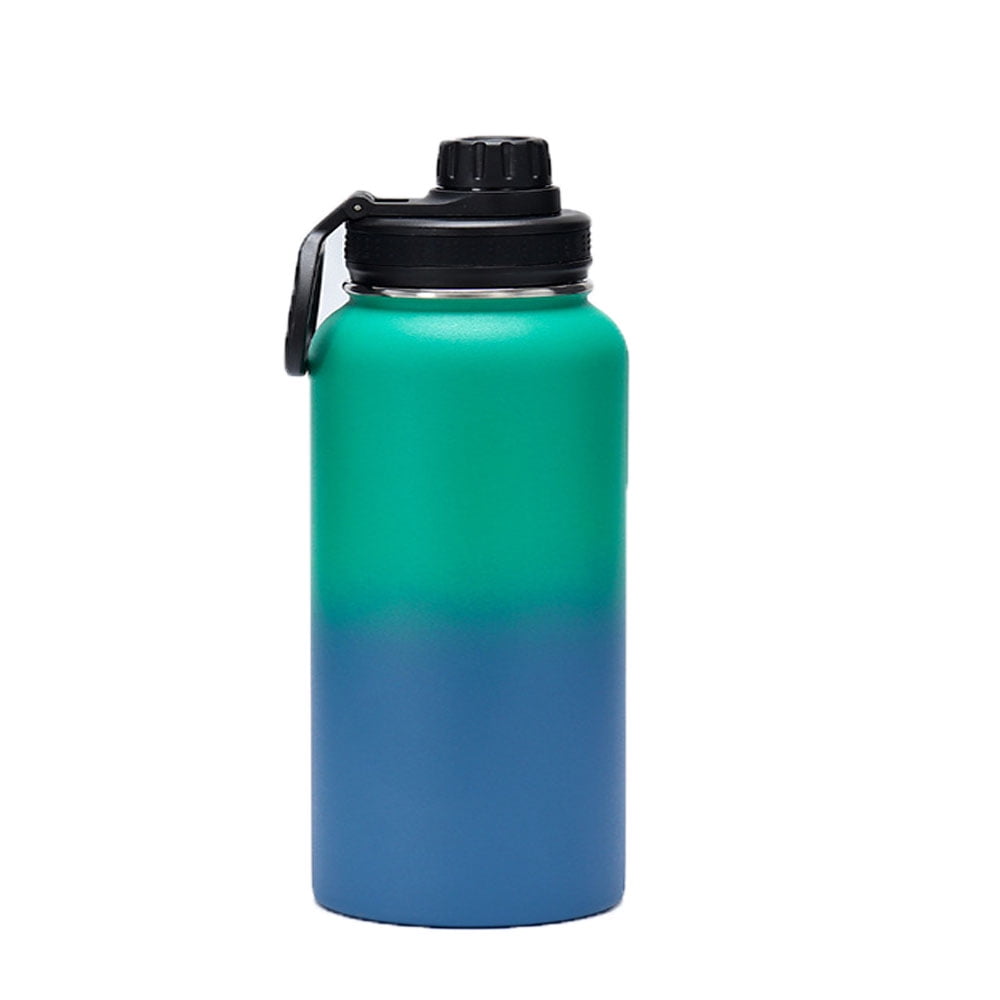 32 oz Insulated Metal Water Bottle, Stainless Steel Double Wall Vacuum Wide Mouth Sport Water Bottle With Straw, 3 Leak Proof Lids, 1 Tube Brush, BPA-Free