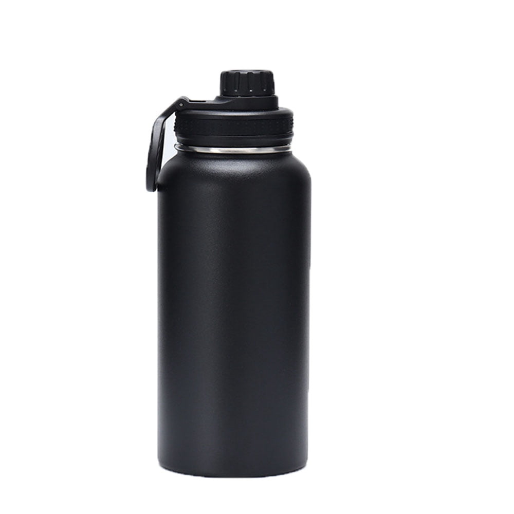32 oz Insulated Metal Water Bottle, Stainless Steel Double Wall Vacuum Wide Mouth Sport Water Bottle With Straw, 3 Leak Proof Lids, 1 Tube Brush, BPA-Free