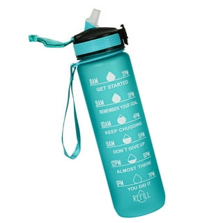 Drink your Effin Water 32oz Time Marked Water Bottle Blue