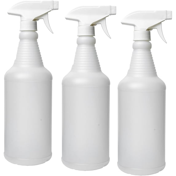 32 oz. Plastic Trigger Spray Bottles, 3-Pack,Chemical Resistant, Heavy Duty