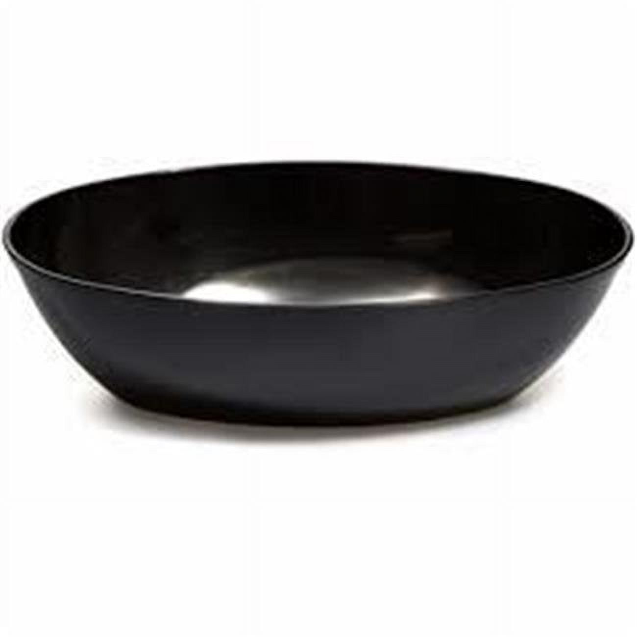 32 oz Quarter Gallon Disposable Hard Plastic Oval Bowl Black