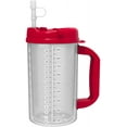 thumbnail image 1 of 32 oz Red Double Wall Insulated Hospital Mug - Cold Drink Mug - New Swivel Lid Design - Includes 11" Straw (1), 1 of 3
