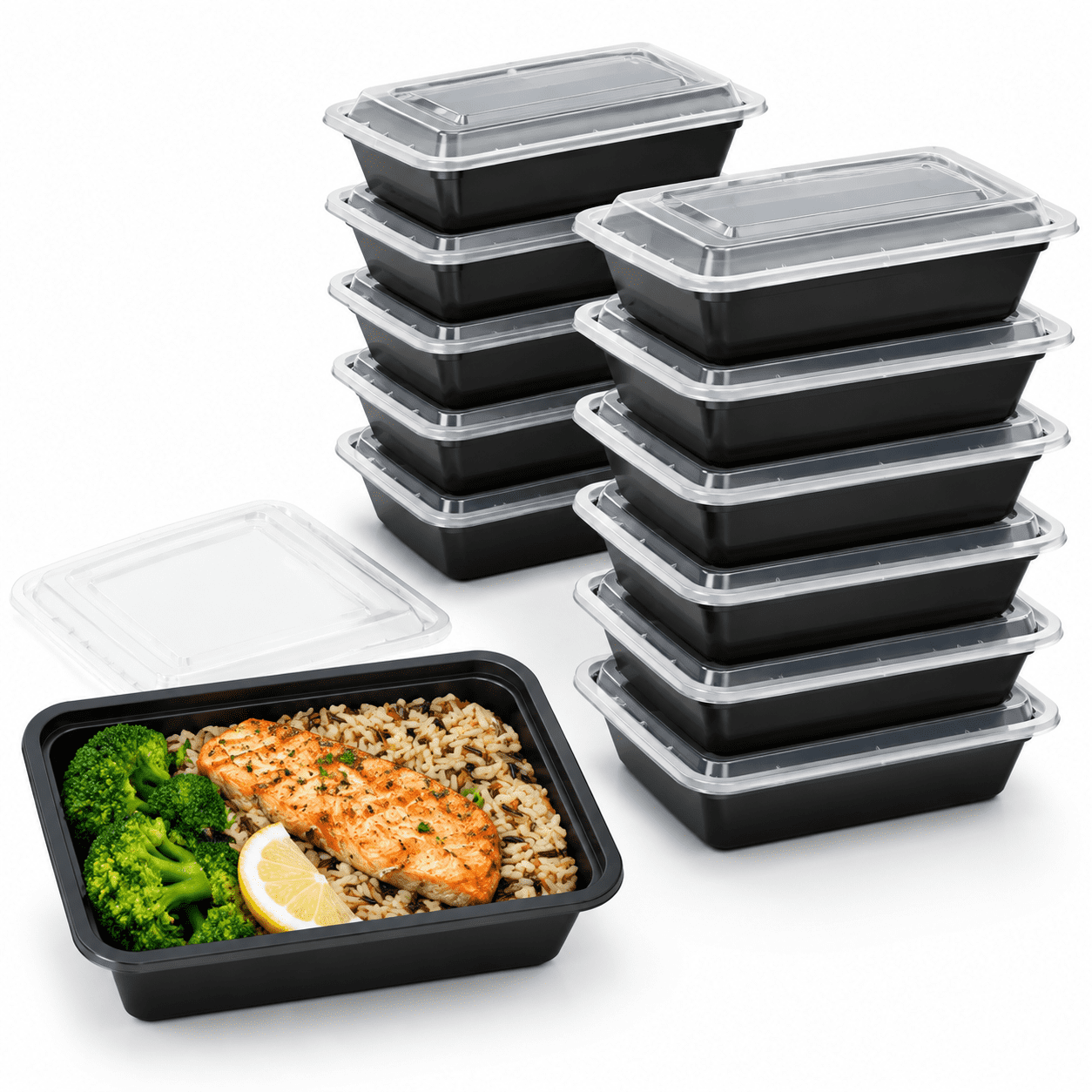 Useuable Container 32 oz Reusable Meal Prep Containers with Lids, 50 Pack (100 Total ...