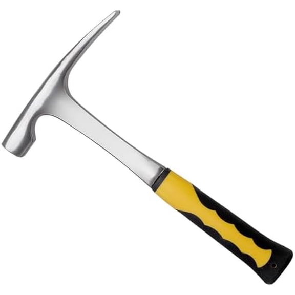 32 oz Rock Pick Hammer, Brick Hammer, 11.8 inch All Steel Geologist Hammers, Bricklayer's/Mason's Hammers with Non-Slip Shock Absorbing Grip for Mining, Geological Prospecting
