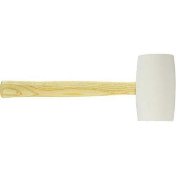 32 oz Rubber Mallet Hammer with White Head & Hardwood Handle