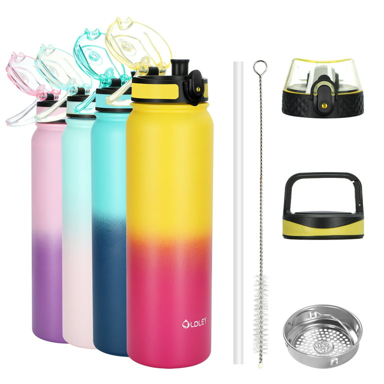 32 oz Stainless Steel Water Bottles for Kid & Adult with Straw