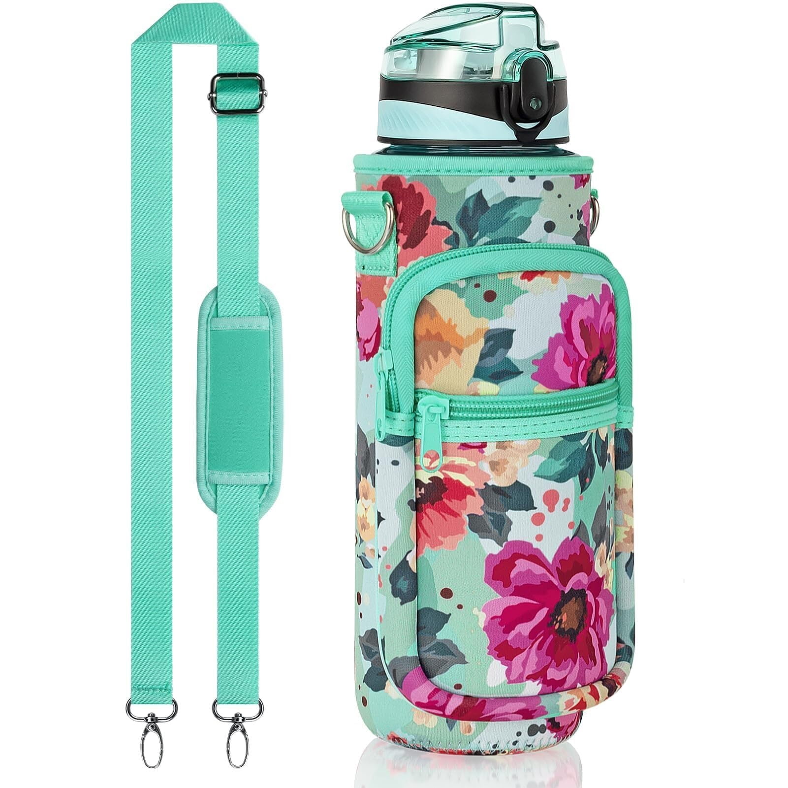 32 oz Water Bottle with Sleeve - BPA Free Leakproof Sport Large 1L ...