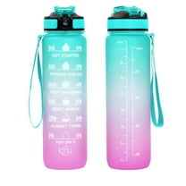 32 oz Water Bottles with Times to Drink and Straw,Motivational Water Bottle with Time Marker,Leakproof & BPA Free,Drinking Sports Water Bottle WIth Hand Strap for Fitness,Gym & Outdoor (green)