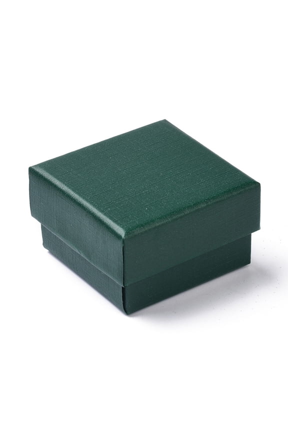 32 pc Paper Jewelry Boxes with Black Sponge for Earring and Ring Square Green 5.1x5.1x3.15cm