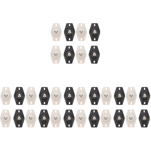 MERRYHAPPY 32-Pack Small Self-Adhesive Pulley Casters with 360 Swivel Wheels for Furniture, Home, and Projects