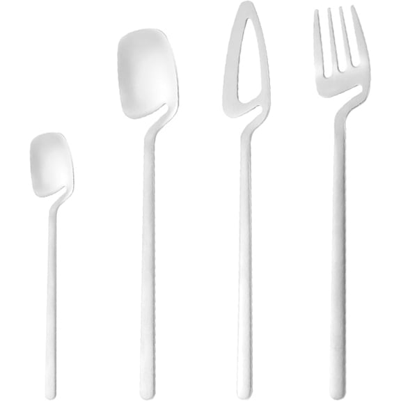32-piece Silverware Set for 8, 304 Stainless Steel Flatware Set, Matte Finished Cutlery Set, for Home Restaurant Hotel, Kitchen Utensils Set Included Forks, Knives, and Tea Spoons (Silver)