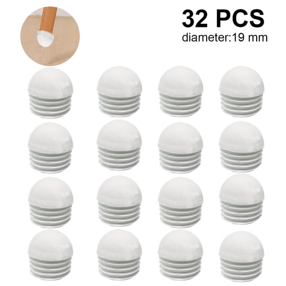 32 pieces pipe plugs, round end cap, pipe, lamellar plugs with spherical head, pipe cover made of plastic, round pipe plugs, pipe