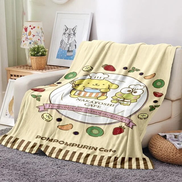 32 styles Sanrios Pompom Purin kawaii Cartoon Flannel Blankets Anime