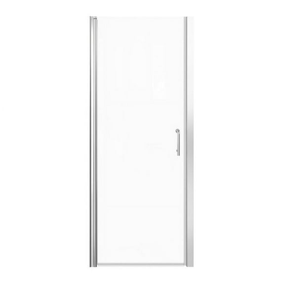 32 to 33-3/8 in. W x 72 in. H Semi-Frameless Pivot Shower Door in Chrome