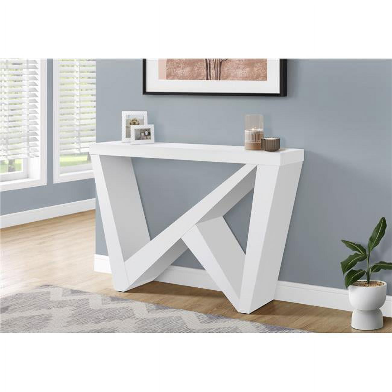 32 x 11.5 x 48 in. Hall Console Accent Table White