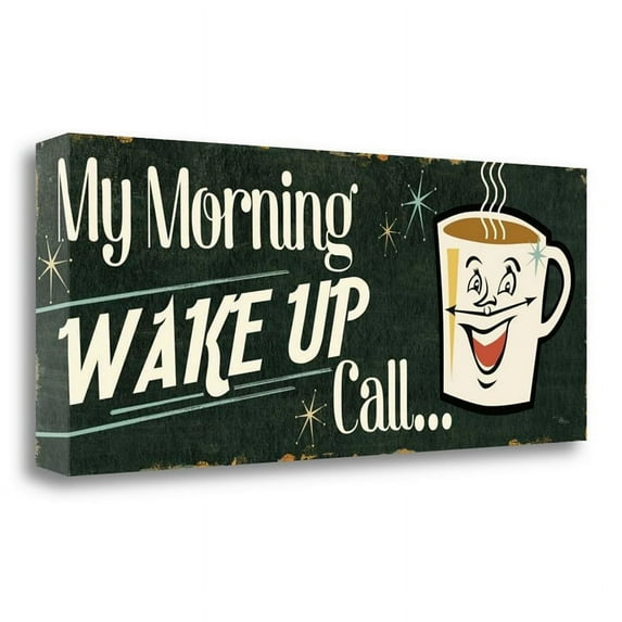 32" x 13" Funny Coffee I by Pela Studio - Print on Canvas Fabric Multi-Color