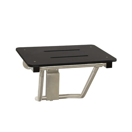 32" x 15" Black Folding Wall Mount Shower Seat Bench, ADA Compliant