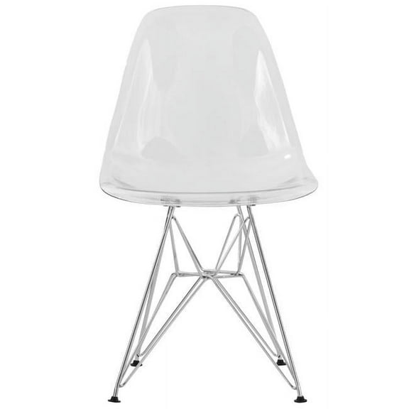 32 x 18.40 x 17 in. Cresco Molded Eiffel Side Chair, Clear