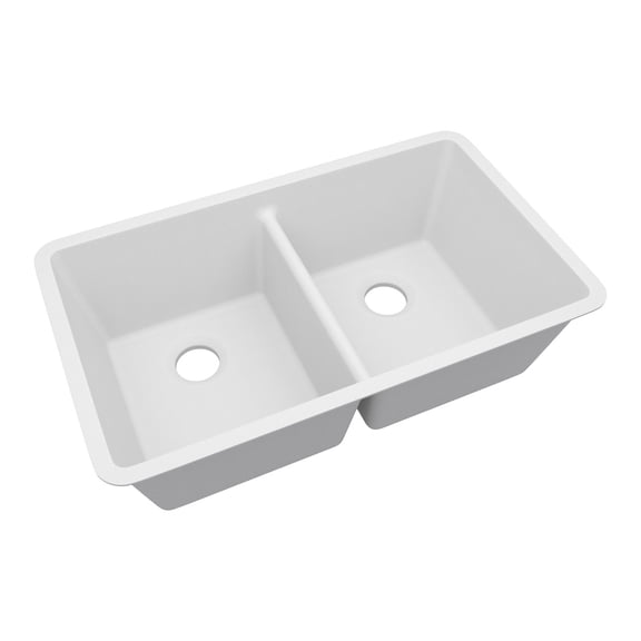 32" x 19" Quartz Kitchen Sink, 50/50 Double Bowl Sink, Drop-in Sink, Undermount Sink, Granite Kitchen Sink, Mocha Kitchen Sink, Lexicon Platinum LP-5050-M-SO