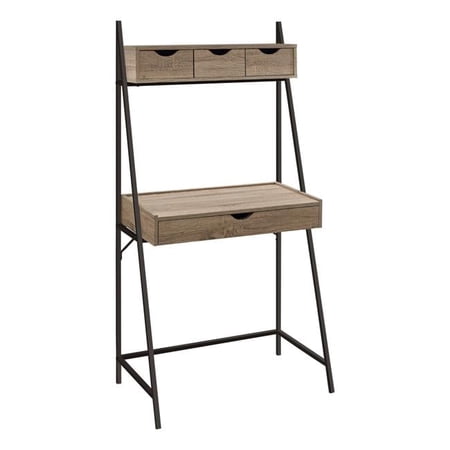 32 x 19 x 61.25 in. Computer Desk - Dark Taupe - Black Metal