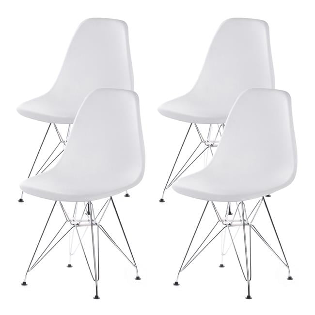 32" High White Plastic Parsons Side Chair