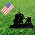 thumbnail image 1 of 32" x 22" Patriotic Flag & Raiser Silhouette Yard Sign Set, 1 of 1
