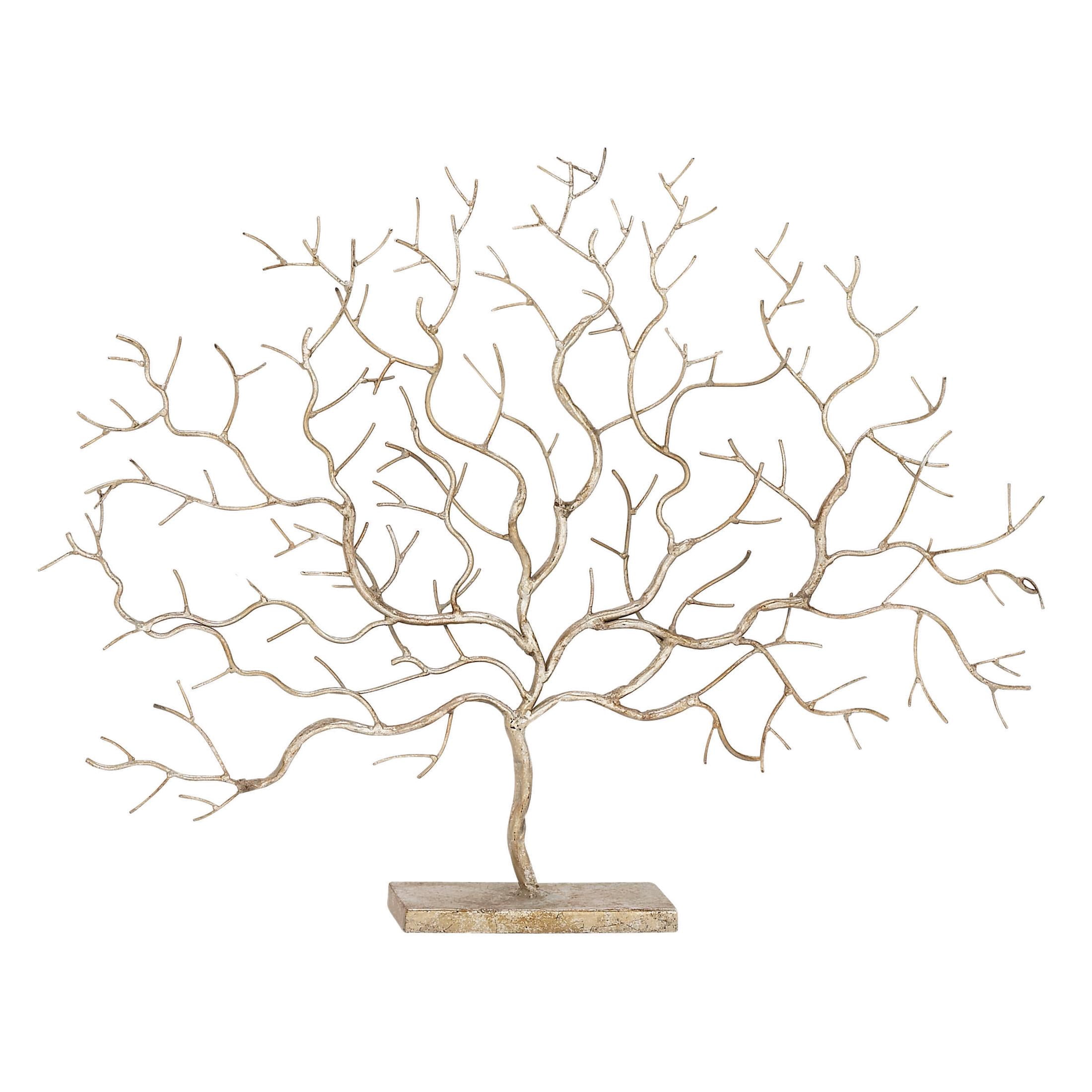 32" x 24" Silver Metal Tree Sculpture, by DecMode