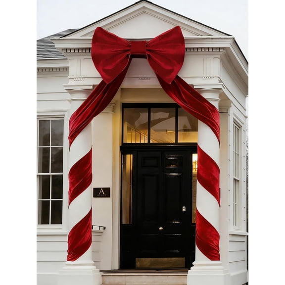 32 x 250 in Big Red Bow Easter Tree Topper Bow Giant 3D Velvet Ribbon Bows Decor for Party Birthday Christmas Home Decorations Y101