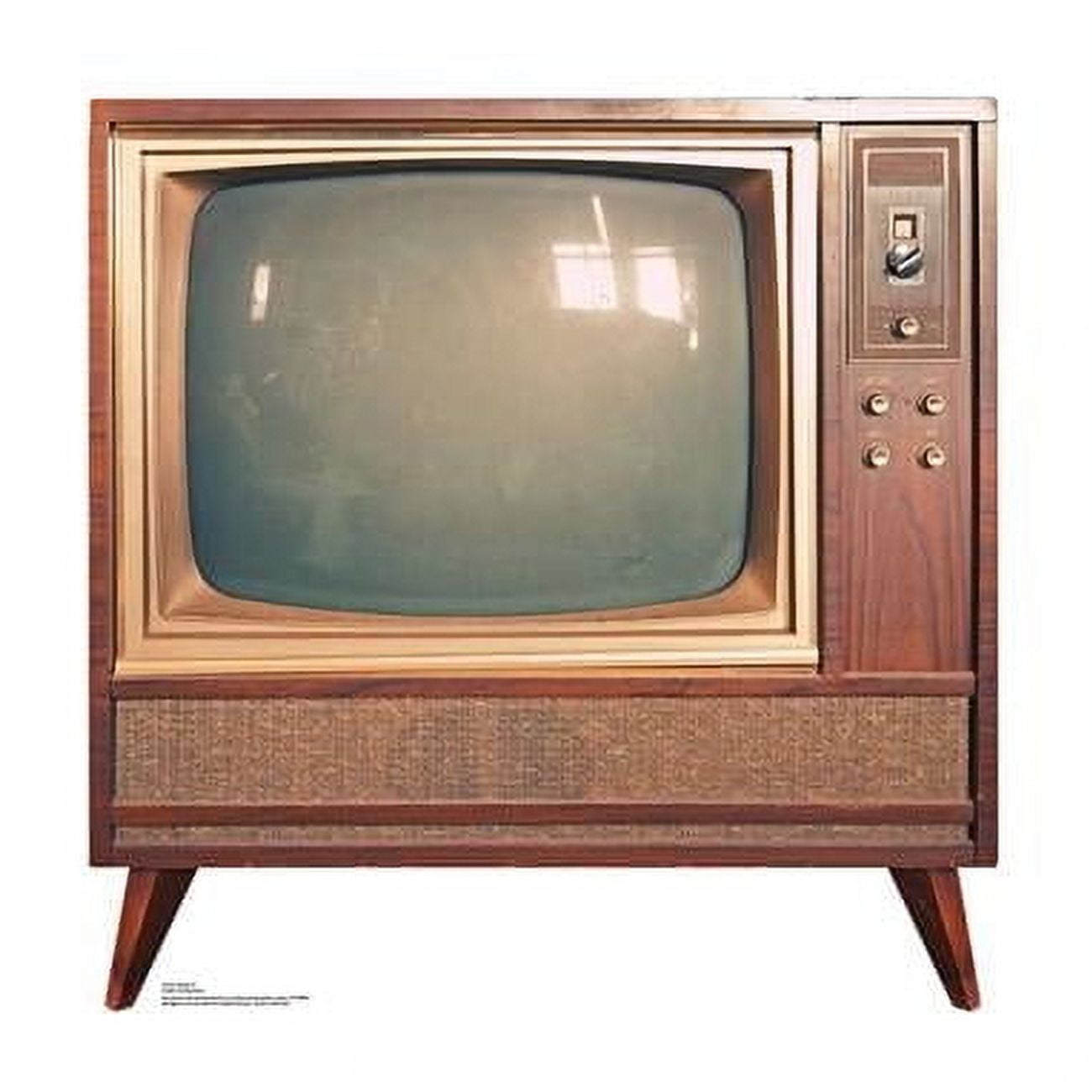 Vintage Brown Cardboard TV Standup Decor, 32" x 31"