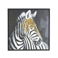 thumbnail image 1 of 32" x 32" Zebra Framed Wall Art with Gold Foil Accents, by DecMode, 1 of 9