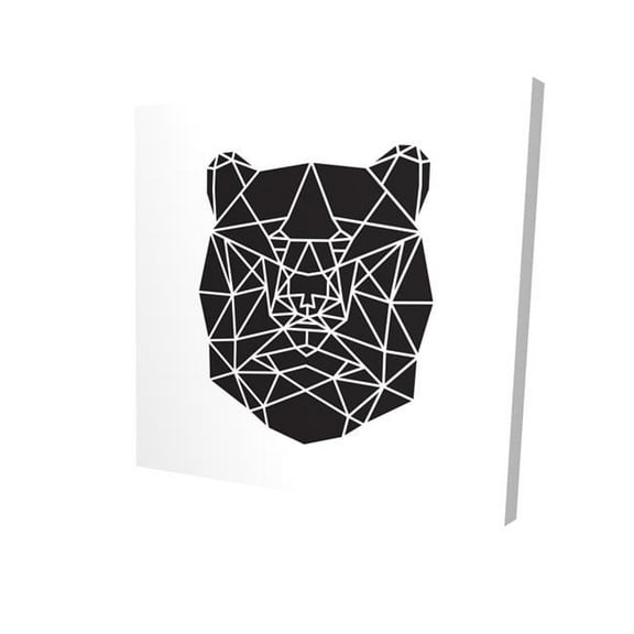 32 x 32 in. Geometric Bear Head-Print on Canvas
